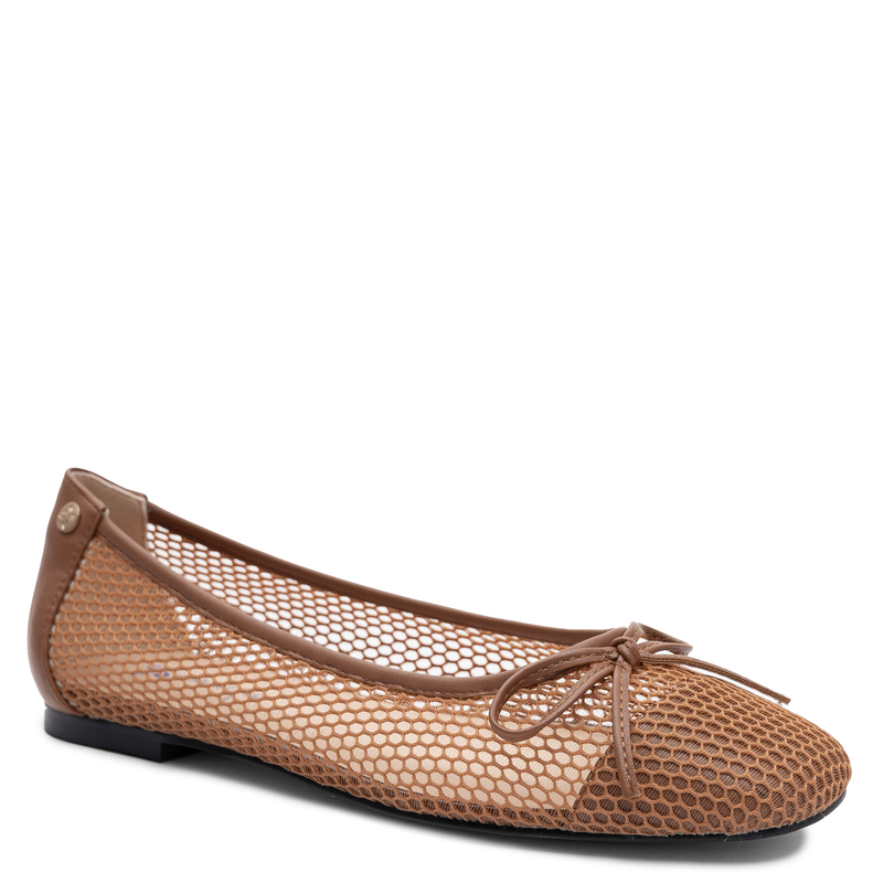 Maciejka Mesh Ballerinas Flat Almond-Toe Brown K7512-29/00-0
