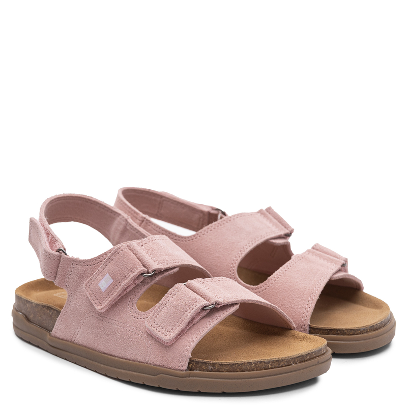 Tommy Hilfiger Modne Wygodne Płaskie Sandały Damskie Zamszowe Różowe T3A2-34305-PINK