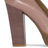 Maciejka Leather Pumps Platform Block Heel Pink Nude 02629-28/00-1