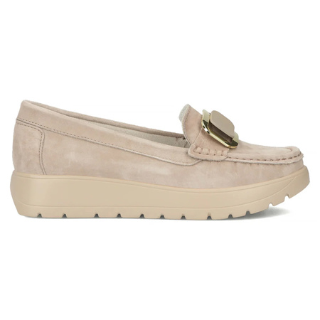 Filippo Women's Leather Moccasins Beige
