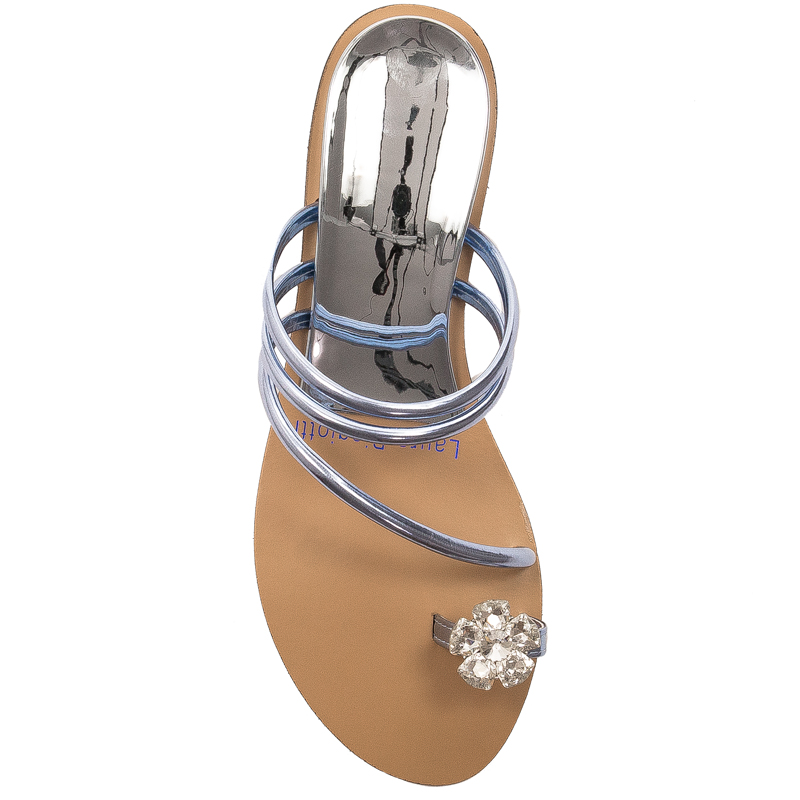 Laura Biagiotti Women Sandals On Heel Blue