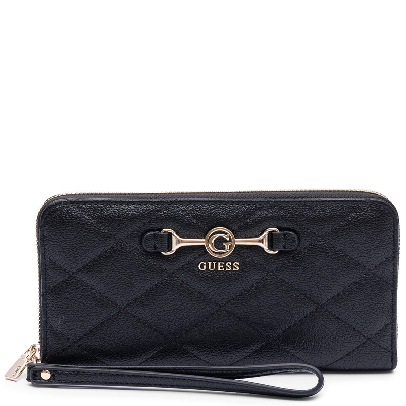 Guess Frances Portfel Damski Pikowany Z Paskiem Czarny SWQG2241146-BLACK