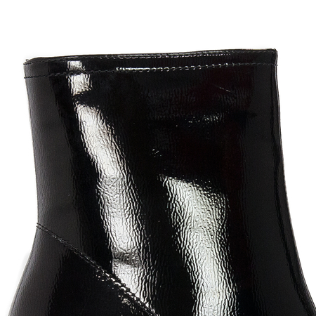 S.Barski Women's boots ankle boots black lacquered