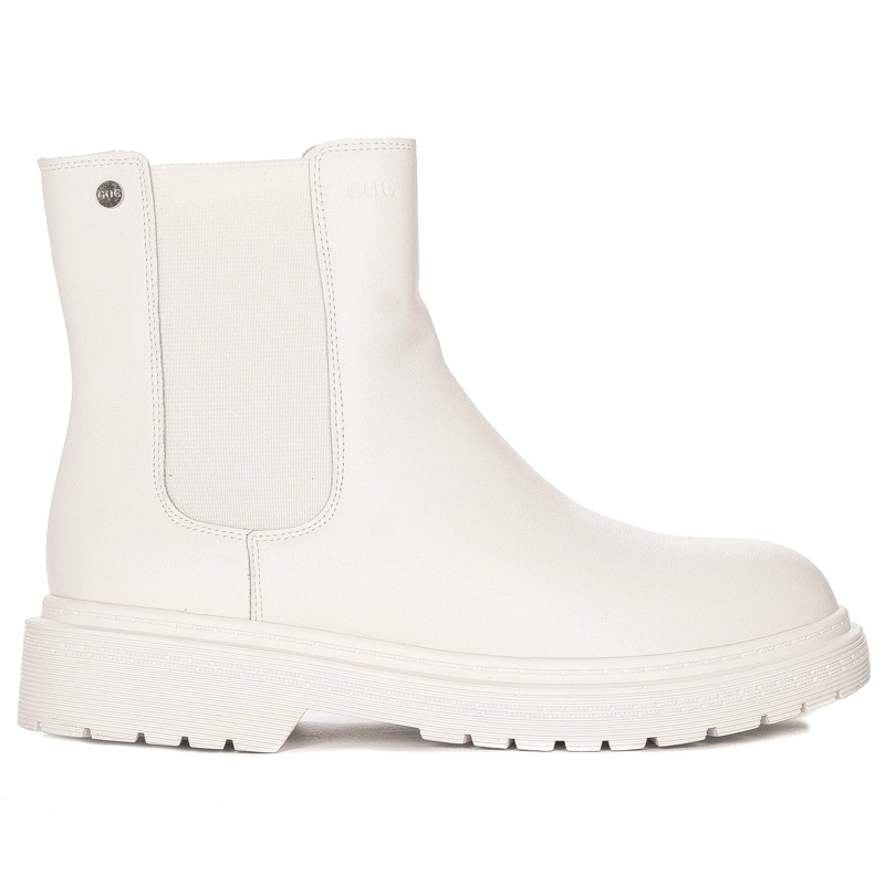 GOE Women's warm leather white boots