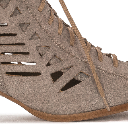 Maciejka Beige Women's Lace-Up Boots