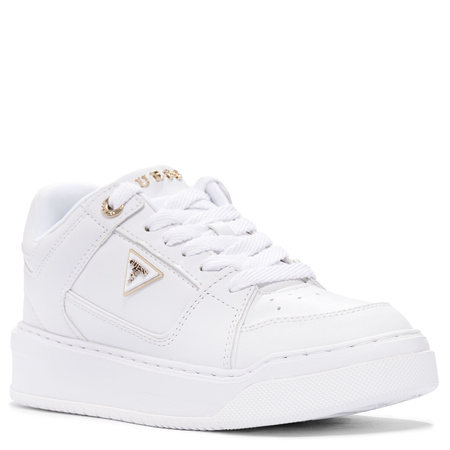 Guess Damskie Sneakersy Na Platformie Złote Detale Białe FLTDELELE12-WHITE