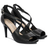 Sergio Leone women's sandals on a high heel Black PU