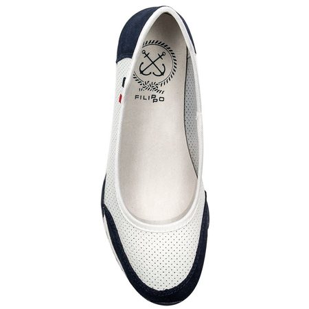Filippo DP142-24 WH NV White/Navy Ballerina