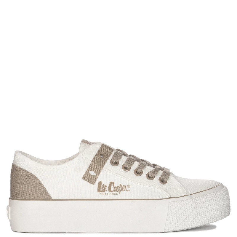 Lee Cooper Trampki damskie na platformie White białe