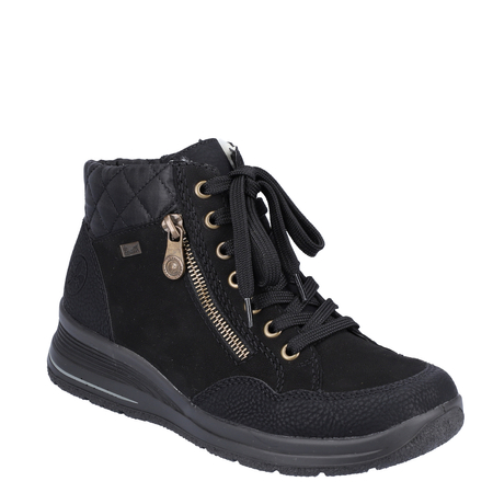 Rieker Insulated Leather Platform Ankle Boots Black L7701-00-BLK