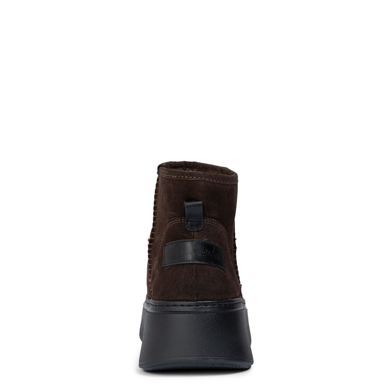 Maciejka Velour Platform Ankle Boots Chocolate Brown 06257-12-00-4
