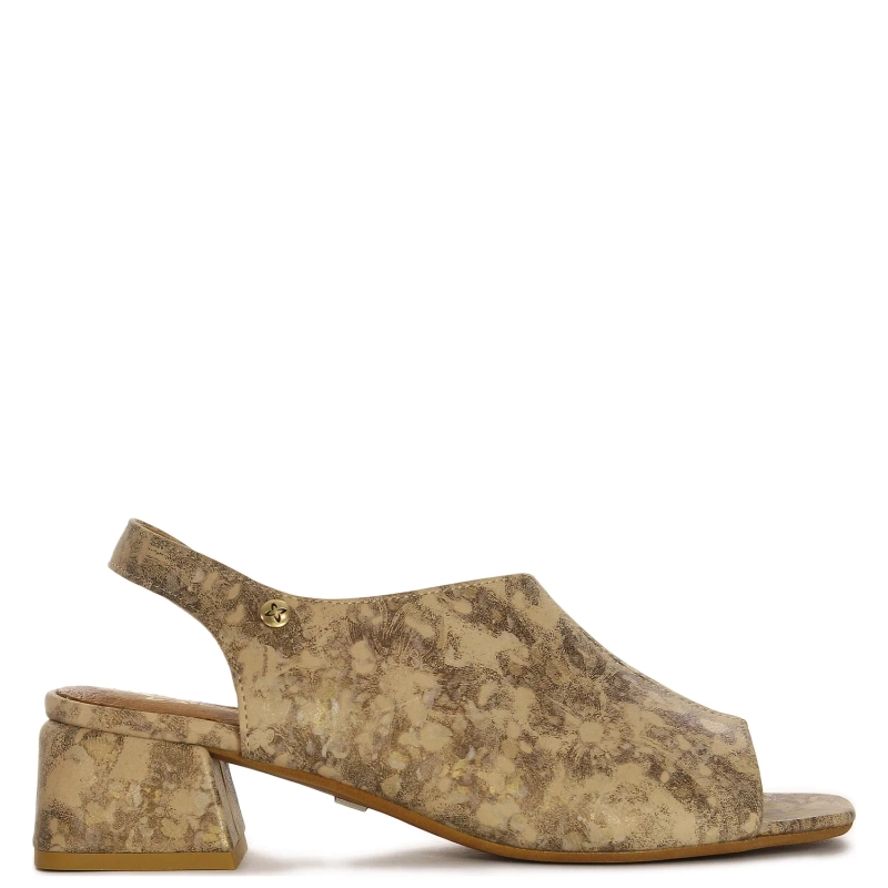 Maciejka Women's Leather Sandals Beige Gold