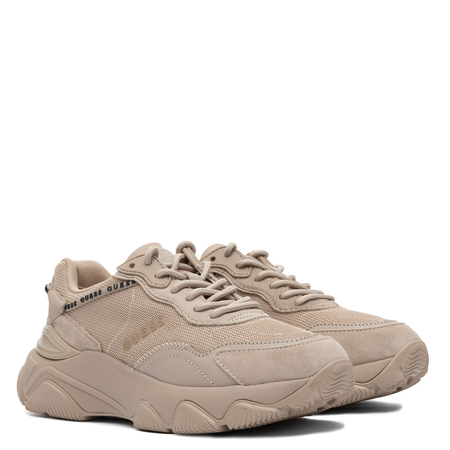 Guess Micola Sneakersy na Platformie Damskie Sznurowane Beżowe FL7MICLEA12