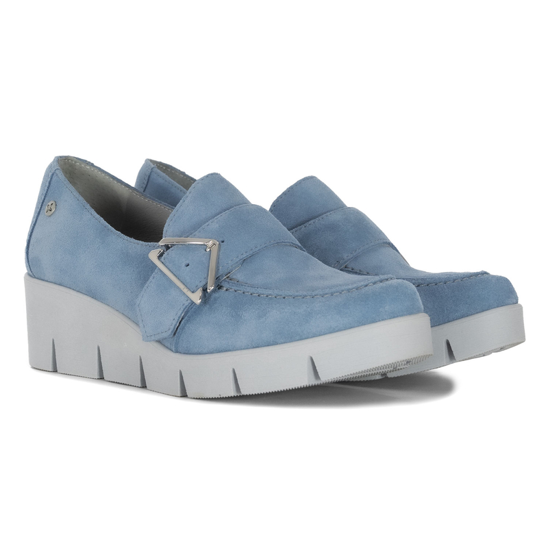 Maciejka Women's Leather Platform Shoes Blue