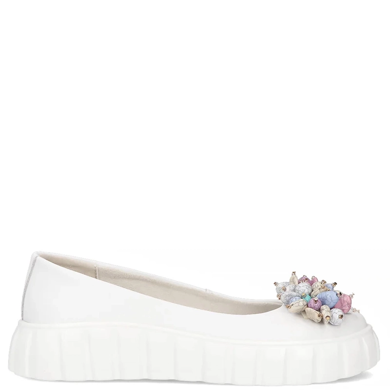 Filippo Leather Platform Shoes White DP6996-25-WH