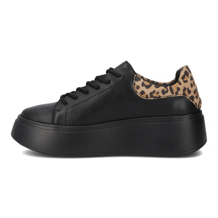 Filippo Black Leopard Leather Sneakers