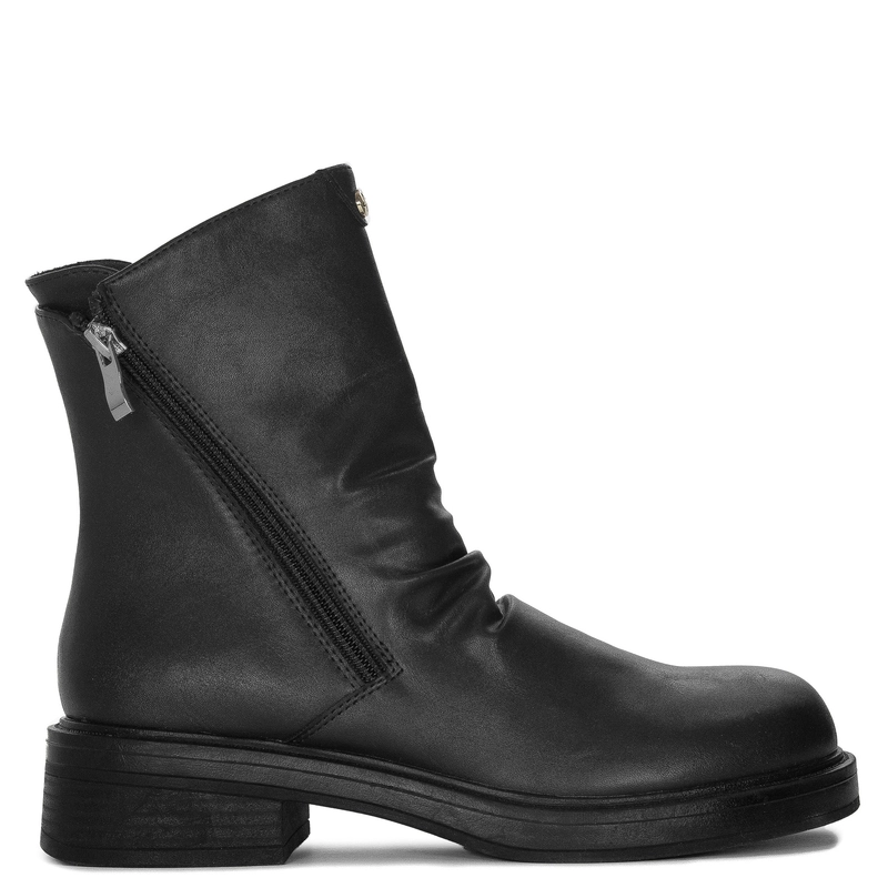 Maciejka Leather Double-Zip Ankle Boots Low Heel 4,5 cm Black A7159-01/00-7