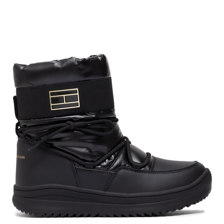 Tommy Hilfiger Zimowe Pikowane Śniegowce Z Zamkiem Czarny T3A5-34052-BLACK