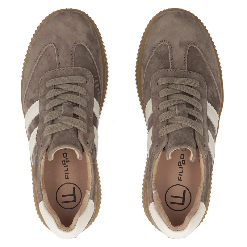 Filippo Leather Platform Sneakers Women's Suede Beige DP6776-26-TP