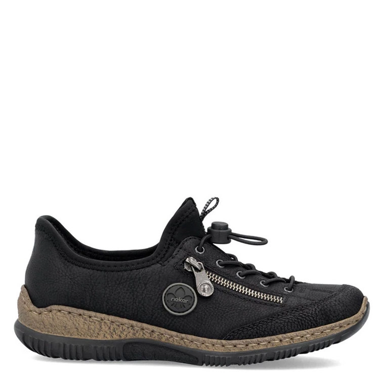Rieker Sneakersy Półbuty Damskie Czarne