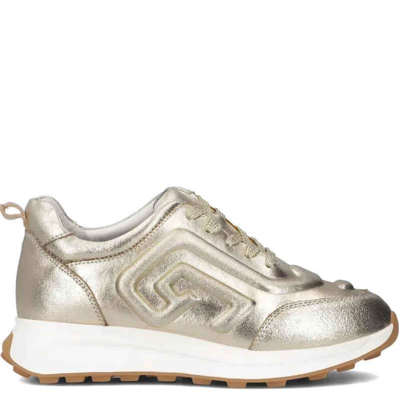 Filippo Gold Leather Sneakers
