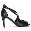 Sergio Leone women's sandals on a high heel Black PU