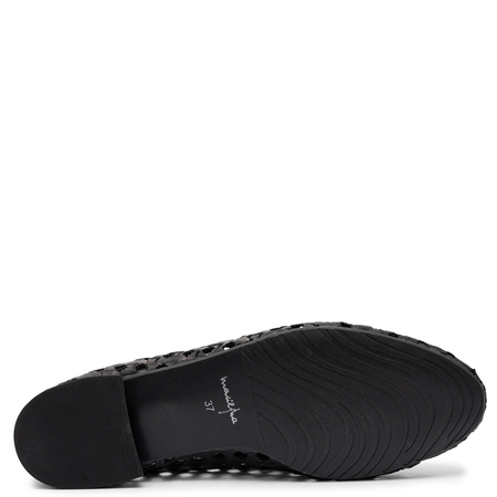 Maciejka Leather Perforated Lace-Up Flats Black 07303-01/00-1