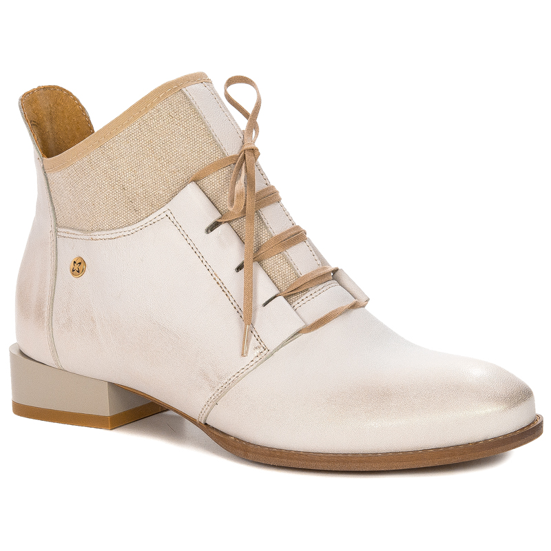 Maciejka Light Beige Lace-up Boots