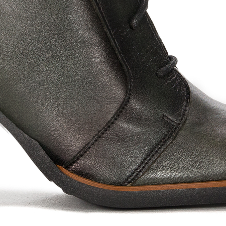 Maciejka Lace-Up Ankle Boots Block Heel Green 05667-09/00-8