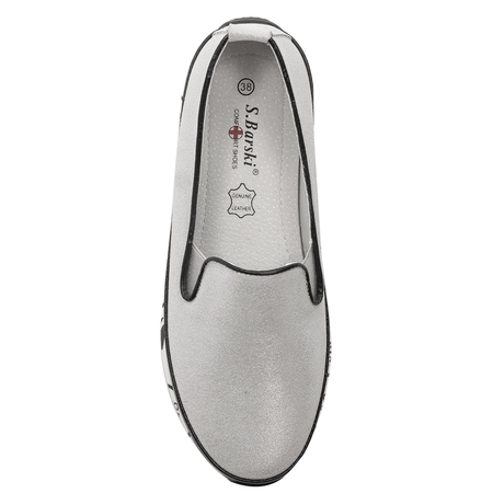 S.Barski Women's Low shoes Leather Silver