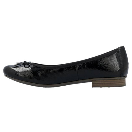 Rieker Baleriny Damskie Skórzane Black