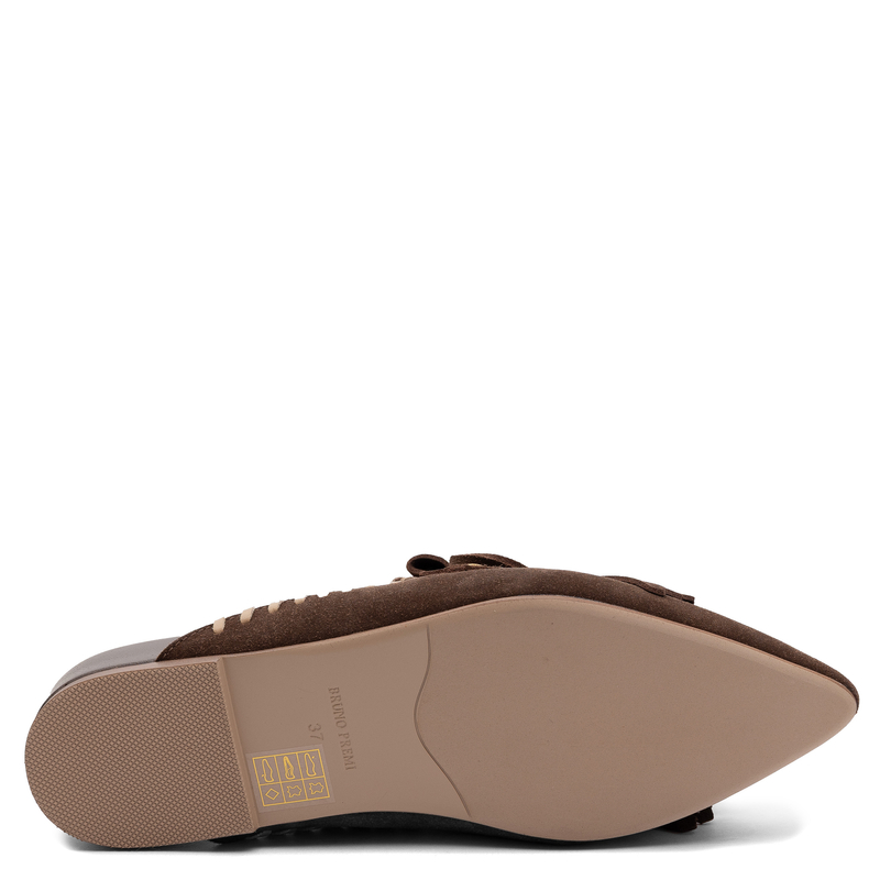 Bruno Premi Suede Closed Toe Tassel Mules Brown BN1603XBPRCWNBRWA