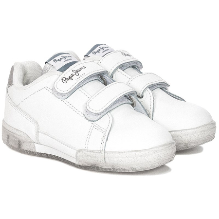 Pepe Jeans PGS30500 800 White Lambert Girl Glitter Kids Sneakers