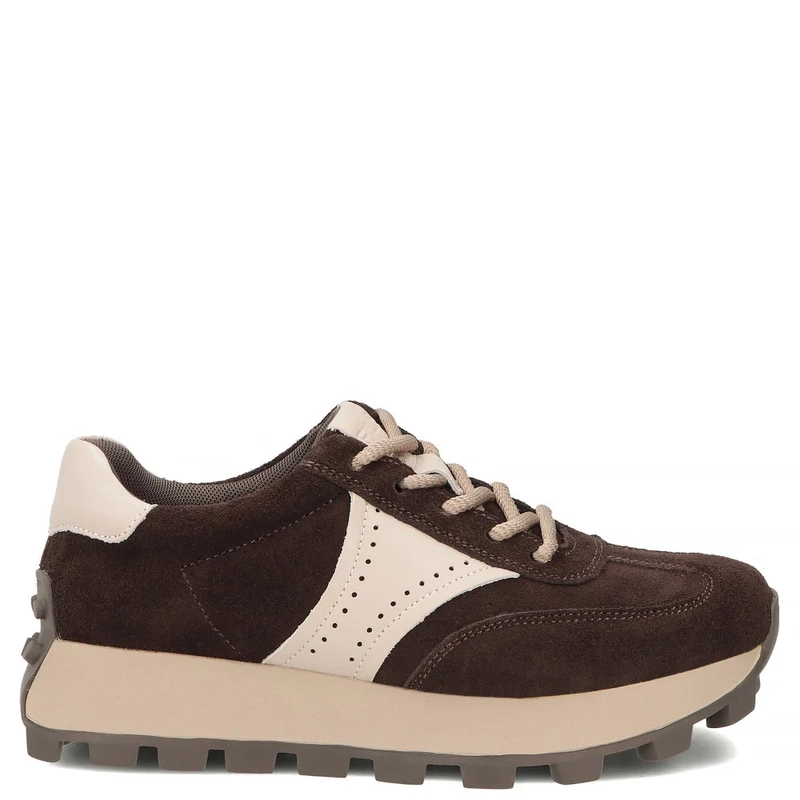 Filippo Zamszowe Sneakersy Damskie Na Platformie Brązowe DP7976-26-D-BR