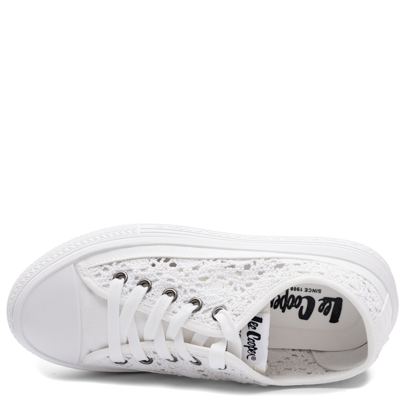 Lee Cooper Openwork Lace Platform Sneakers White LCW-26-44-4485L