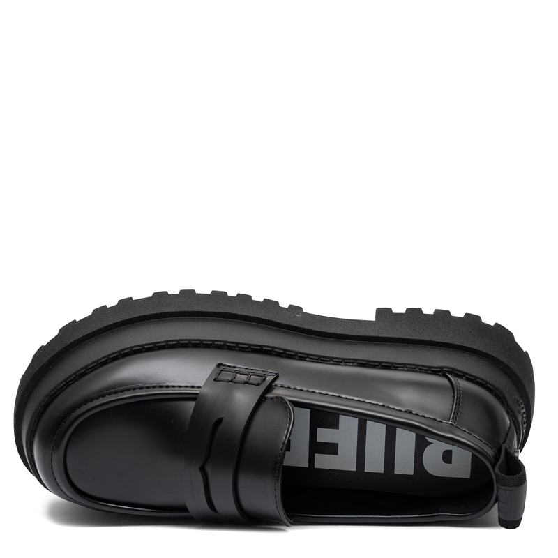 Buffalo Aspha Loafer Półbuty na Grubej Platformie Czarne 1624086-BLK