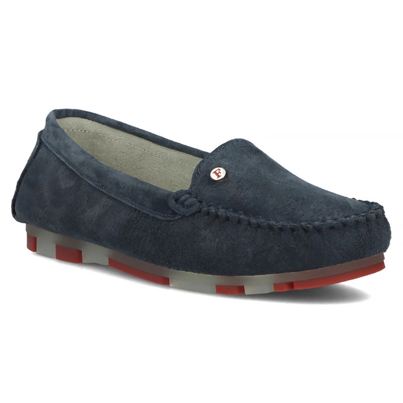 Filippo Women's Leather Moccasins Dark Blue