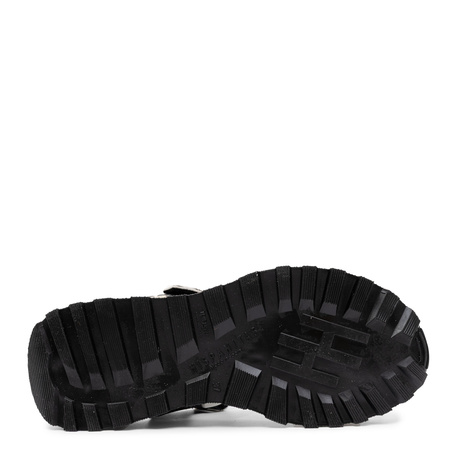 Hispanitas Skórzane Na Platformie Sandały Damskie Z Rzepami Wielokolorowe CHV264807-BUTTER