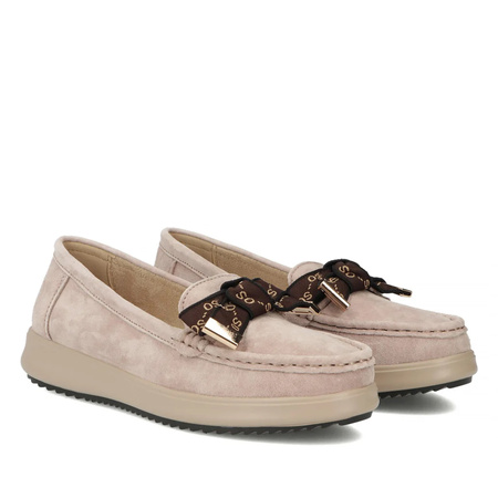 Filippo Beige Leather Shoes DP6457-26-BE