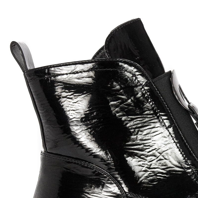 S.Barski Women's  Boots Black Lacquered