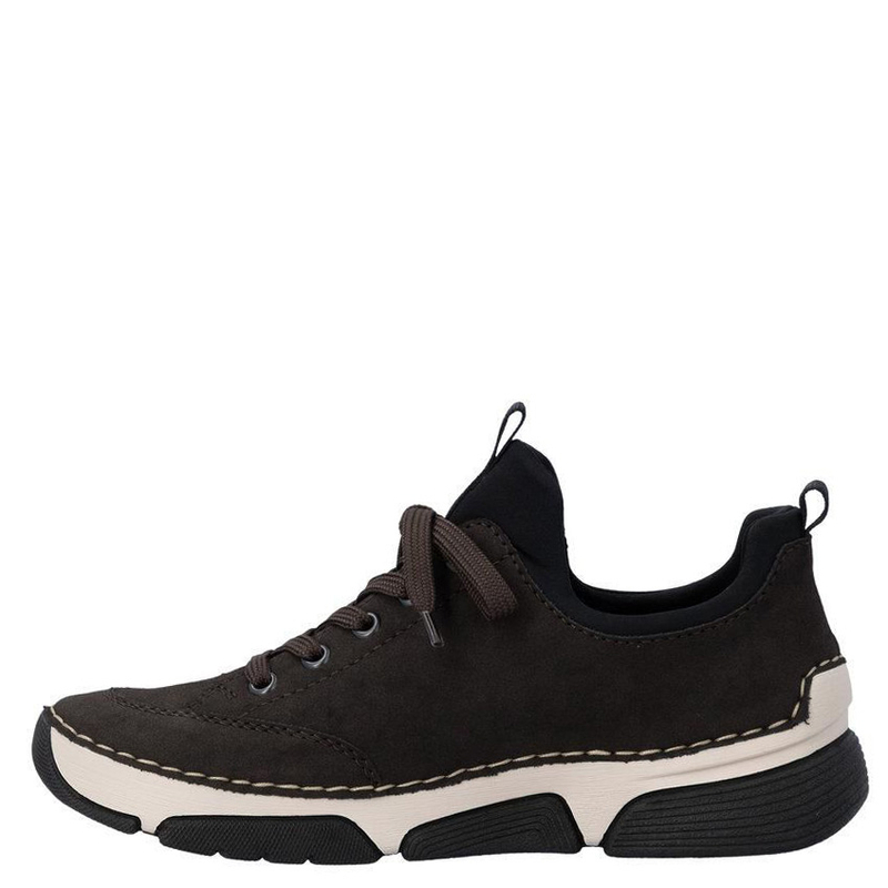 Rieker Comfortable Casual Women's Sneakers Low Shoes With Zipper Brown 45973-25-BRO
