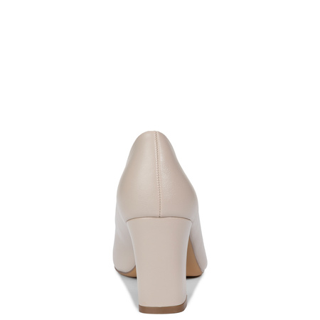 Sergio Leone Pointed-Toe Pumps Block Heel Nude Beige PB414