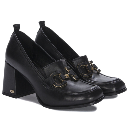 Chebello Women's leather black pumps