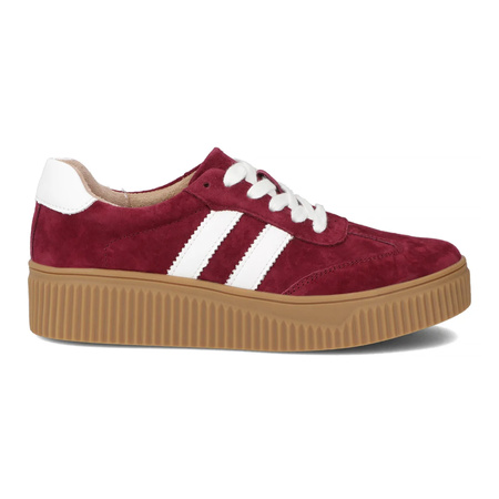 Filippo Women's Leather Platform Sneakers in Burgundy