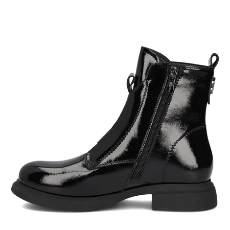 Filippo Patent Leather Ankle Boots With Zipper Black DBT6540-25-BK