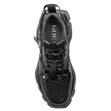 GOE Sneakersy damskie na platformie Black czarne