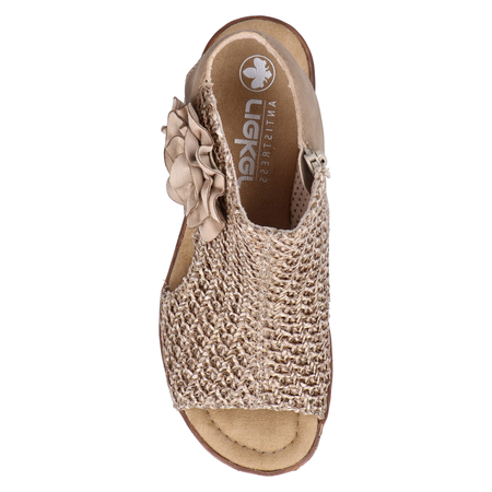 Rieker 63791-60 Wedge Sandals Openwork Flower Beige 63791-60
