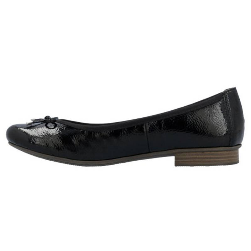 Rieker Baleriny Damskie Skórzane Black