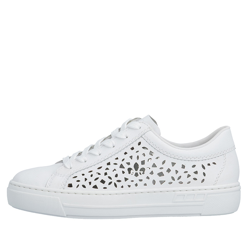Rieker Breathable Cut-Out Women's Sneakers with Laces White L8831-80