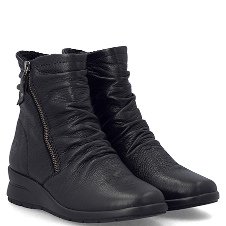 Rieker Skórzane Botki Ocieplane Damskie Czarne L4864-00-BLK